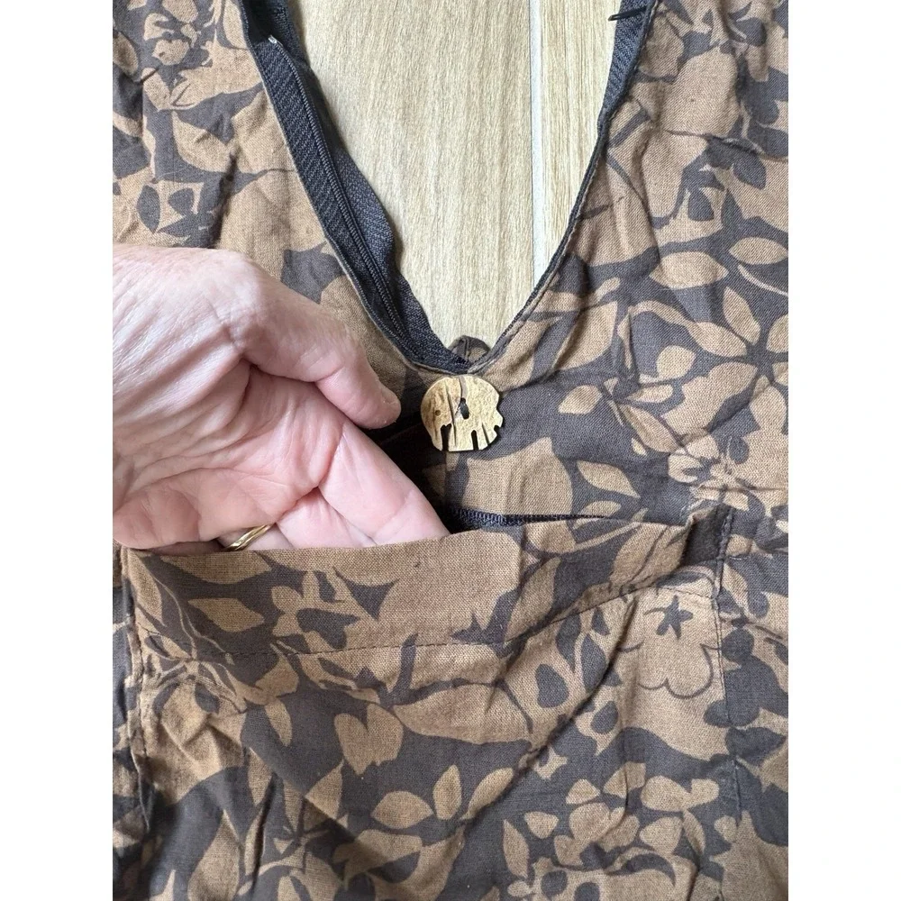 Boho Brown Floral Hobo Shoulder Bag Slouchy Cottagecore Purse‎ Earthy Granola